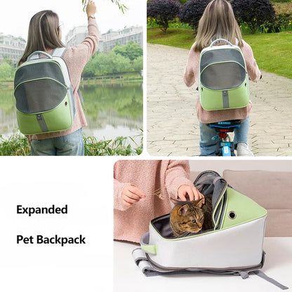 Portable Foldable Pet Carrier Bag Outdoor Cat Dog Breathable Travel Bag Pet Backpack Oxford FabricMesh Travel Collapsible