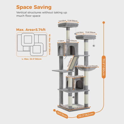 Multi-Level Cat Tree Cat Condo Scratching post for Kitten Furniture Large Cat Tower Cat Scrapers Cat Accessories Pet Cat Toys