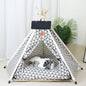 Pet Tent House Dog Bed Portable Removable Washable Teepee Puppy Cat Indoor Outdoor Kennels Cave with Cushion and Blackboard