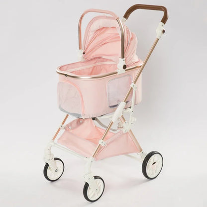 Pet Stroller,2024 Korean Style Jogging Pink Pet Stroller Luxury For Small Cats And Dogs