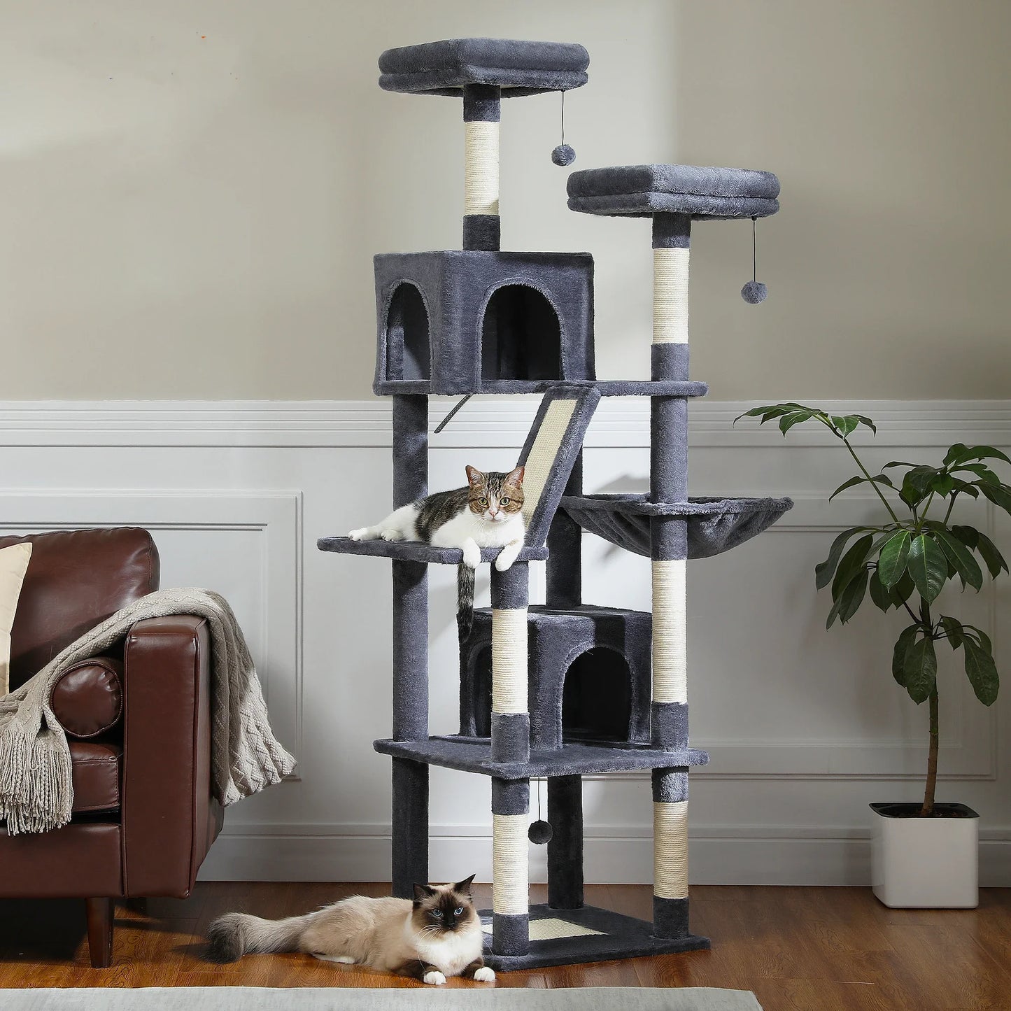 Multi-Level Cat Tree Cat Condo Scratching post for Kitten Furniture Large Cat Tower Cat Scrapers Cat Accessories Pet Cat Toys