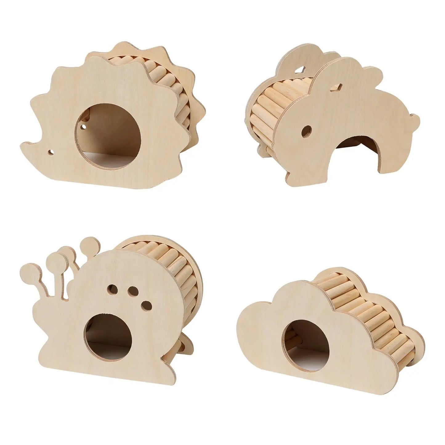 Hamster Wooden House Hideout Habitats Decor Climbing Hut Dwarf Hamsters Gerbils