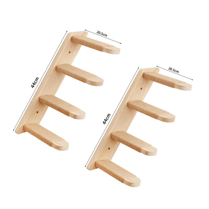 Wall Mounted Wooden Cat House Furniture Scratcher Shelves Climbing Ladder Perch Cat Bridge and Jumping Platform for Kitten Play