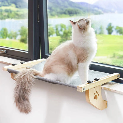 Window Hanging Cat Bed Portable Removable Balcony Cat Hanging Hammock Wooden Assembly Indoor Bedside Bed Pet Nest