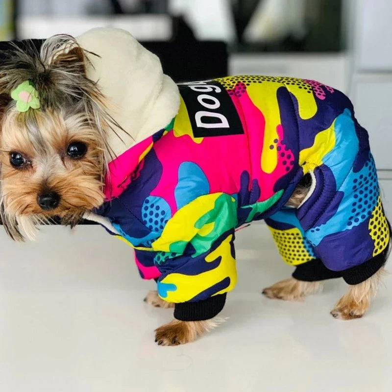 Thicken Warm Dog Jumpsuit Winter Pet Dogs Clothes for Chihuahua Coat Waterproof Hoodie Puppy Overalls Poodle Jacket Pet Apparel