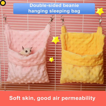 Cozy Pet Bed Plush Double-sided Ferret Rat Hammock Cage for Small Cozy Guinea Pig Hammock Bunk Bed Soft Hanging for Comfort